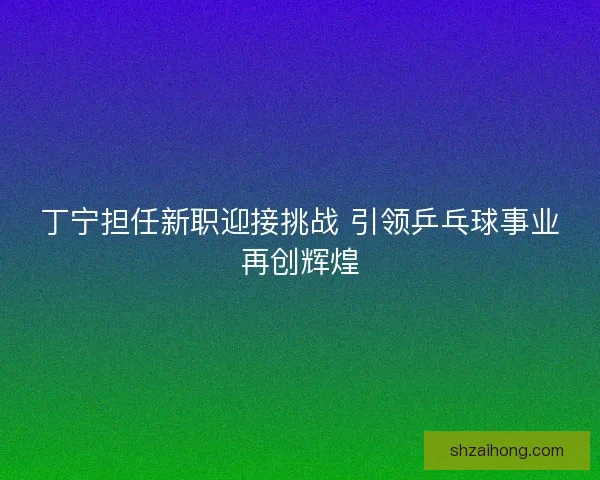 丁宁担任新职迎接挑战 引领乒乓球事业再创辉煌