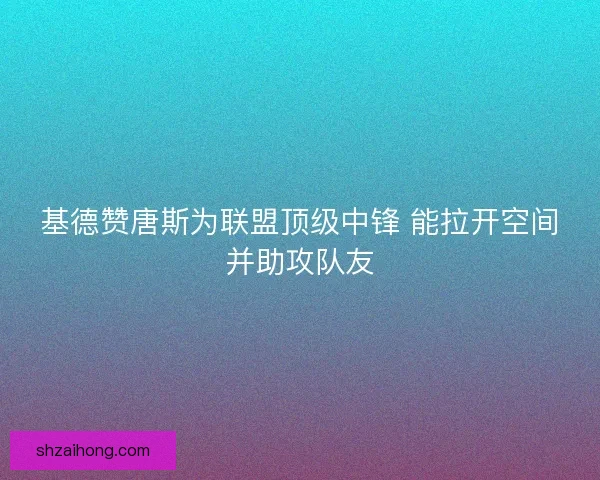 基德赞唐斯为联盟顶级中锋 能拉开空间并助攻队友
